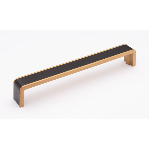 Sietto P-2000-8-MB-SB Fusion 8 Matte Black Pull with Satin Brass Accent