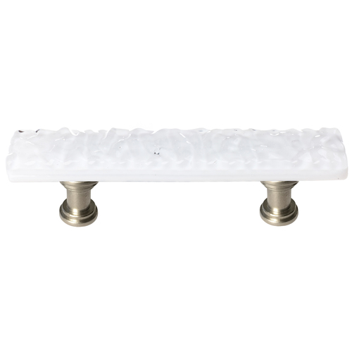 Sietto P-212-SN Glacier White Pull with Satin Nickel Base