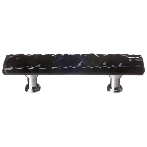 Sietto P-213-PC Glacier Black Pull with Polished Chrome Base