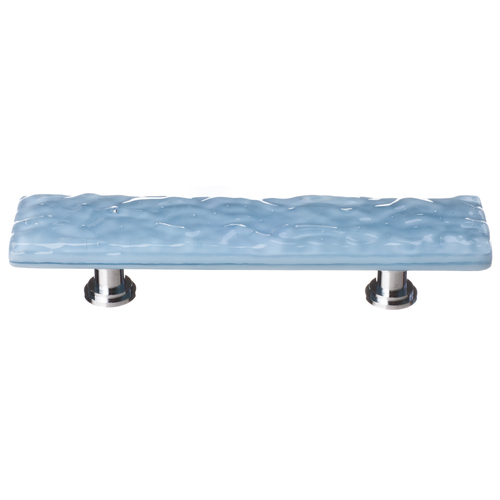 Sietto P-215-PC Glacier Powder Blue Pull with Polished Chrome Base