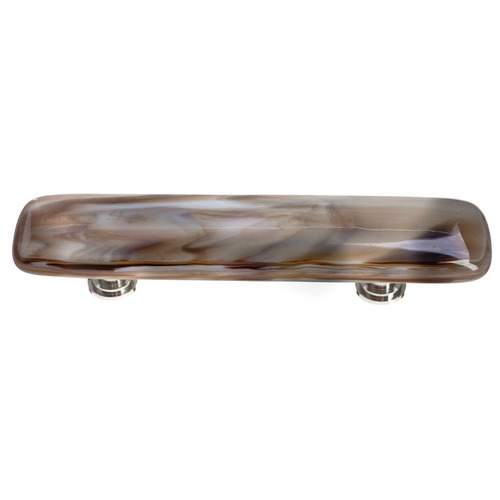 Sietto P-305-SN Cirrus White Brown Pull with Satin Nickel Base