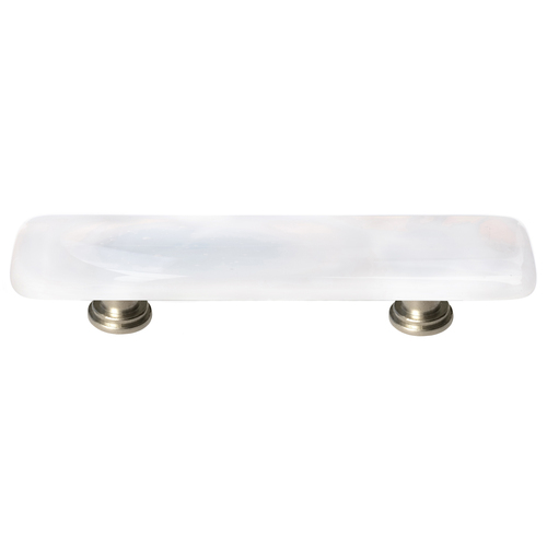Sietto P-400-SN Cirrus White Pull with Satin Nickel Base