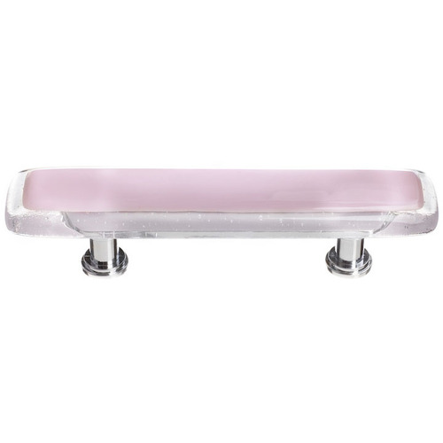 Sietto P-717-SN Pink Reflective Pull with Satin Nickel Base