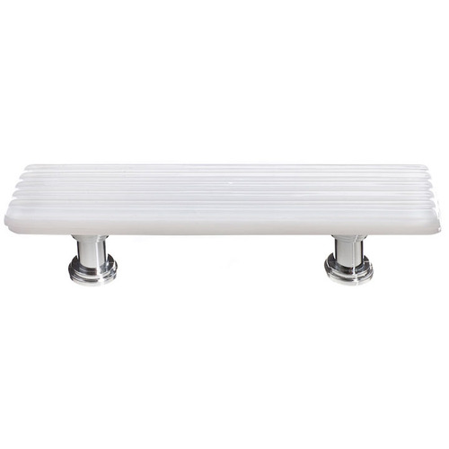 Sietto P-800-SN Reed White Pull with Satin Nickel Base