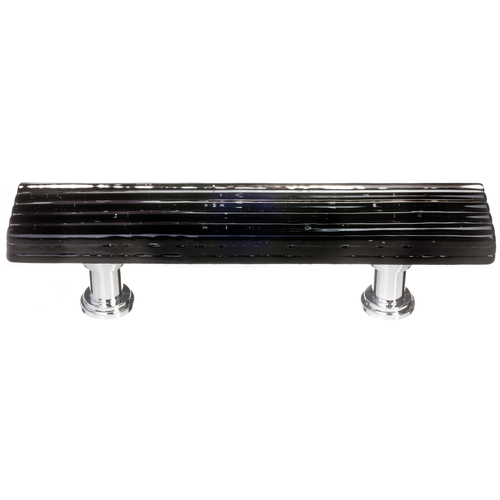 Sietto P-802-PC Reed Black Pull with Polished Chrome Base
