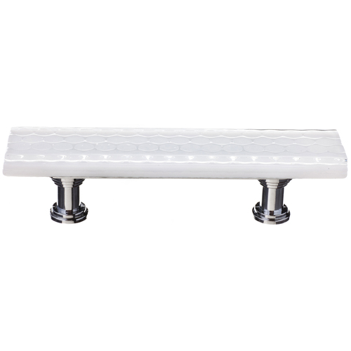 Sietto P-900-PC Honeycomb White Pull with Polished Chrome Base