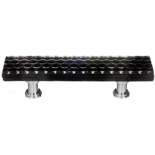Sietto P-902-PC Honeycomb Black Pull with Polished Chrome Base