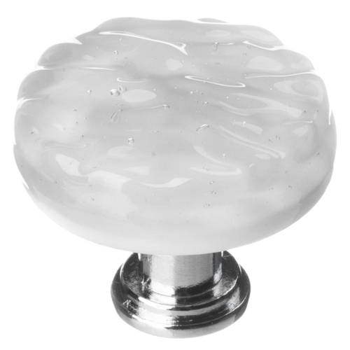Sietto R-204-PC Glacier Blue-Gray Round Knob with Polished Chrome Base
