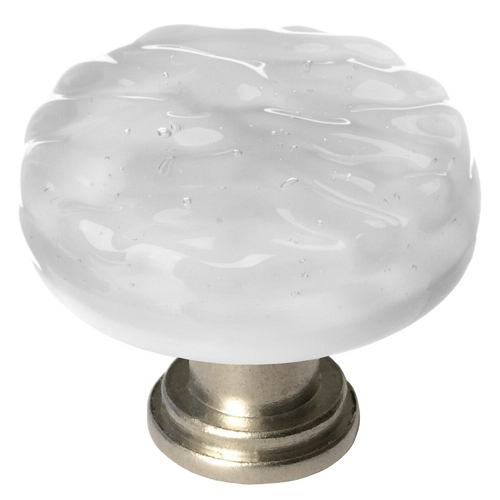 Sietto R-204-SN Glacier Blue-Gray Round Knob with Satin Nickel Base