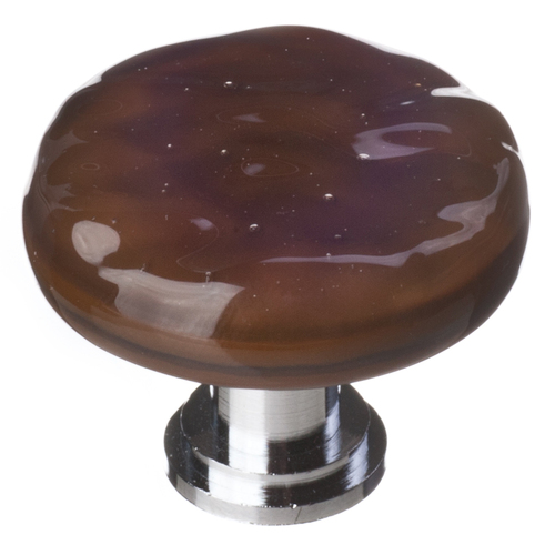 Sietto R-209-PC Glacier Woodland Brown Round Knob with Polished Chrome Base