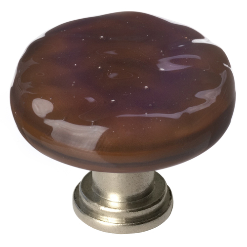 Sietto R-209-SN Glacier Woodland Brown Round Knob with Satin Nickel Base