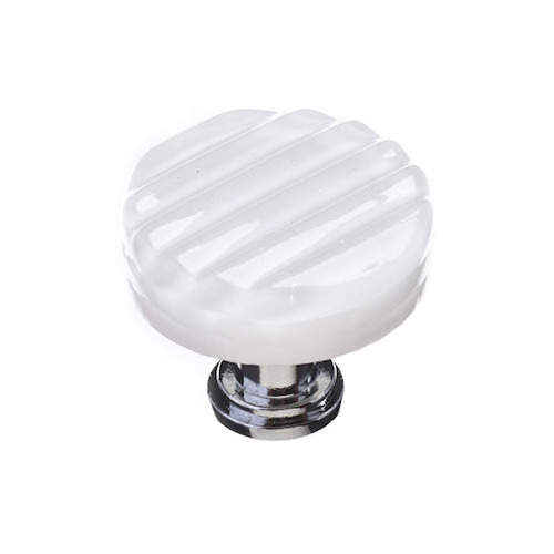 Sietto R-800-ORB Reed White Round Knob with Oil-Rubbed Bronze Base