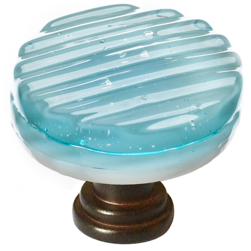 Sietto R-801-ORB Reed Aqua Round Knob with Oil-Rubbed Bronze Base
