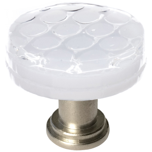 Sietto R-900-SN Honeycomb White Round Knob with Satin Nickel Base