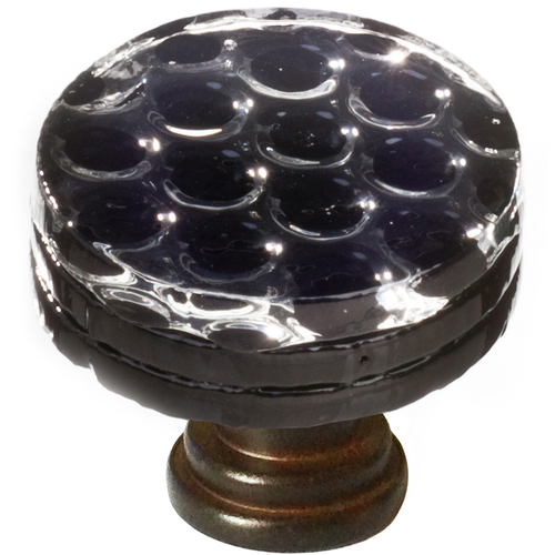 Sietto R-902-ORB Honeycomb Black Round Knob with Oil-Rubbed Bronze Base