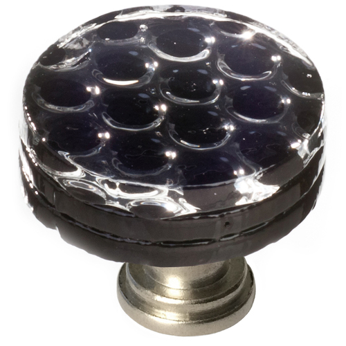 Sietto R-902-SN Honeycomb Black Round Knob with Satin Nickel Base