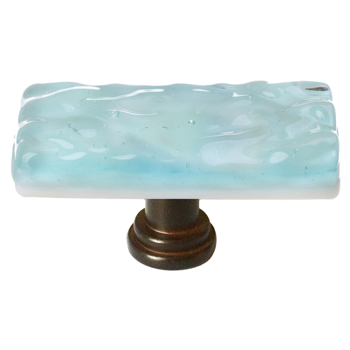 Sietto SLK-208-ORB Skinny Glacier Aqua Long Knob with Oil Rubbed Bronze Base