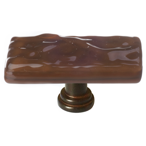 Sietto SLK-209-ORB Skinny Glacier Woodland Brown Long Knob with Oil-Rubbed Bronze Base