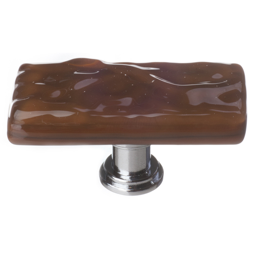 Sietto SLK-209-PC Skinny Glacier Woodland Brown Long Knob with Polished Chrome Base
