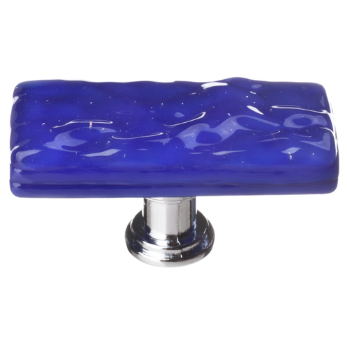 Sietto SLK-221-PC Skinny Glacier Cobalt Long Knob with Polished Chrome Base