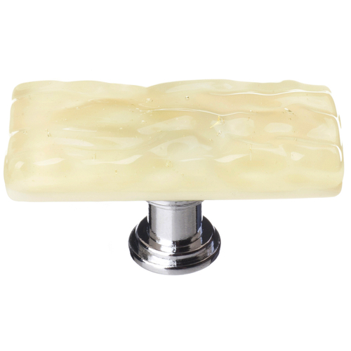Sietto SLK-222-PC Skinny Glacier Pale Yellow Long Knob with Polished Chrome Base