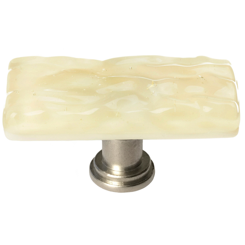 Sietto SLK-222-SN Skinny Glacier Pale Yellow Long Knob with Satin Nickel Base