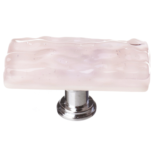 Sietto SLK-228-PC Skinny Glacier Rose Long Knob with Polished Chrome Base