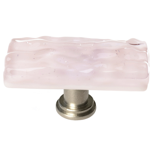 Sietto SLK-228-SN Skinny Glacier Rose Long Knob with Satin Nickel Base