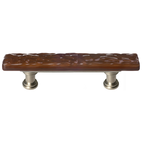 Sietto SP-209-SN Skinny Glacier Woodland Brown Pull with Satin Nickel Base