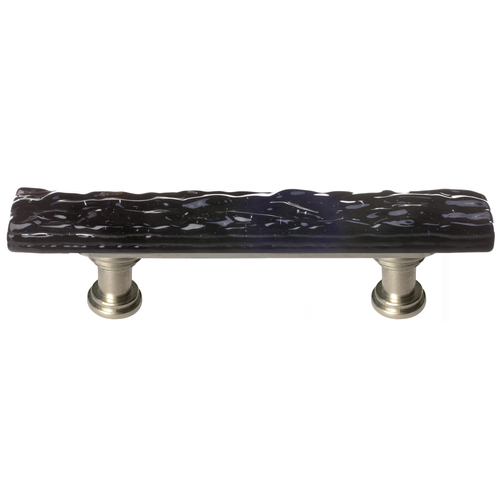 Sietto SP-213-SN Skinny Glacier Black Pull with Satin Nickel Base
