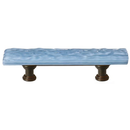 Sietto SP-215-ORB Skinny Glacier Powder Blue Pull with Oil Rubbed Bronze Base