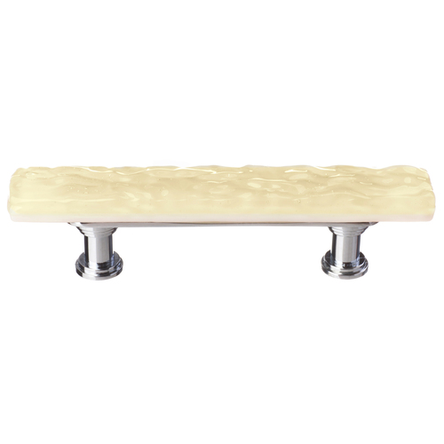 Sietto SP-222-PC Skinny Glacier Pale Yellow Pull with Polished Chrome Base