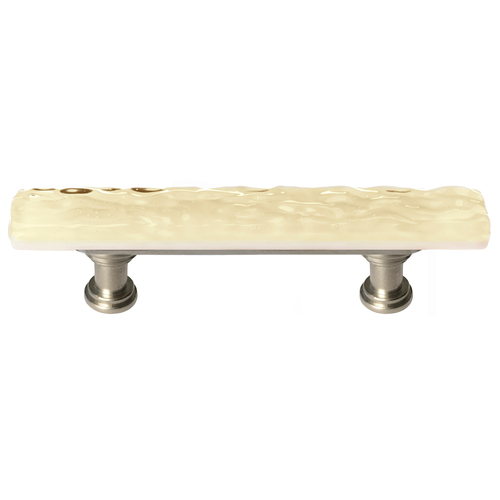 Sietto SP-222-SN Skinny Glacier Pale Yellow Pull with Satin Nickel Base