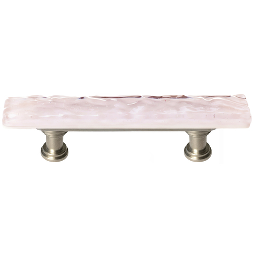 Sietto SP-228-SN Skinny Glacier Rose Pull with Satin Nickel Base