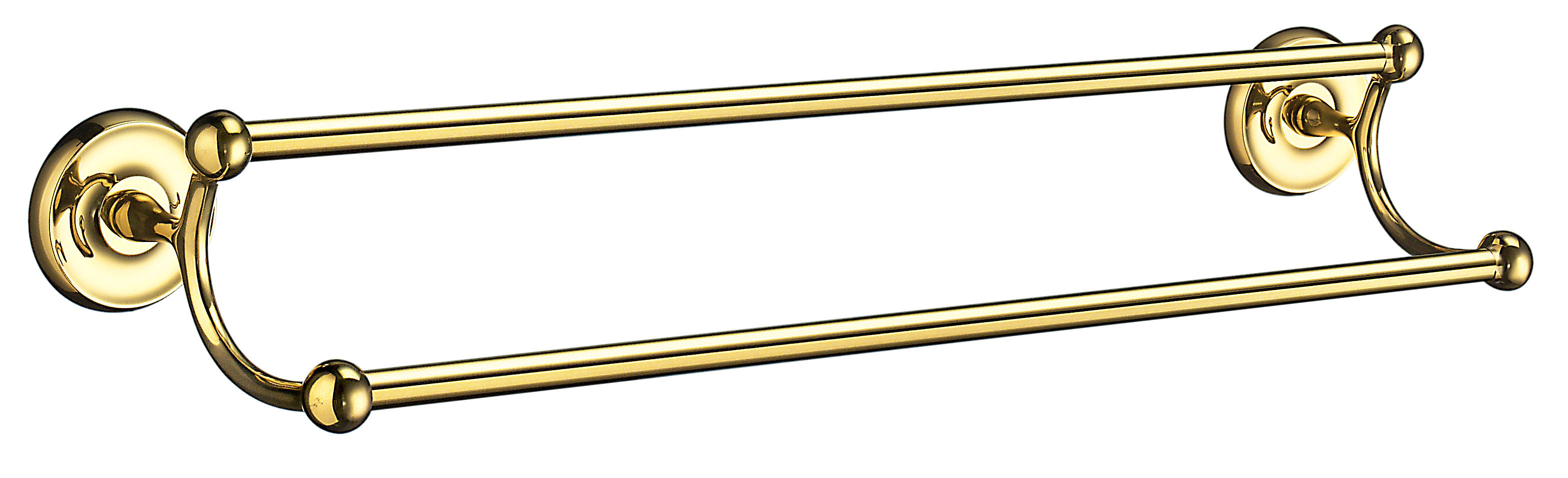 Smedbo V2364 Double Towel Rail Polished Brass thebuilderssupply