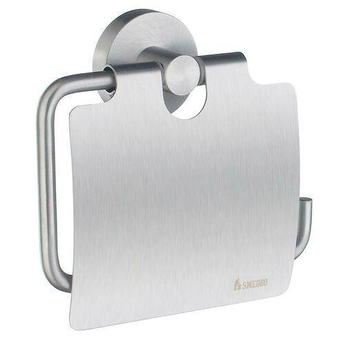 Smedbo HS3414 Toilet Roll Holder with Lid, Brushed Chrome