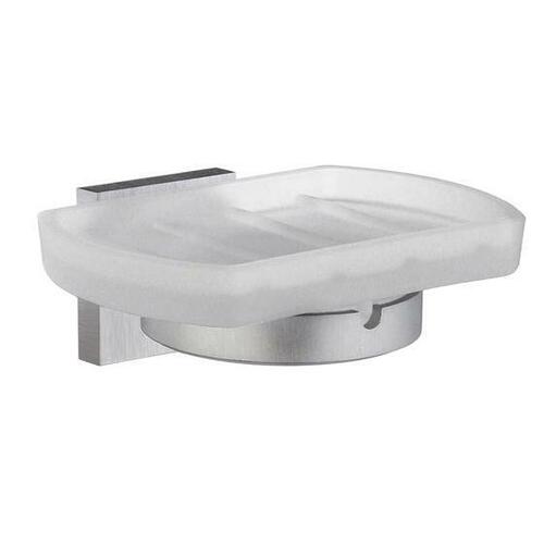Smedbo RS342 Soap Dish Frostedd Glass, Brushed Chrome
