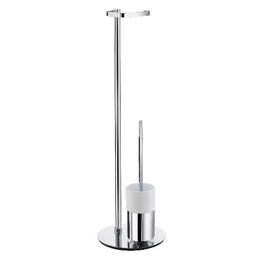 Smedbo FK312P Free Standing Toilet Roll Holder Brush Set with Container