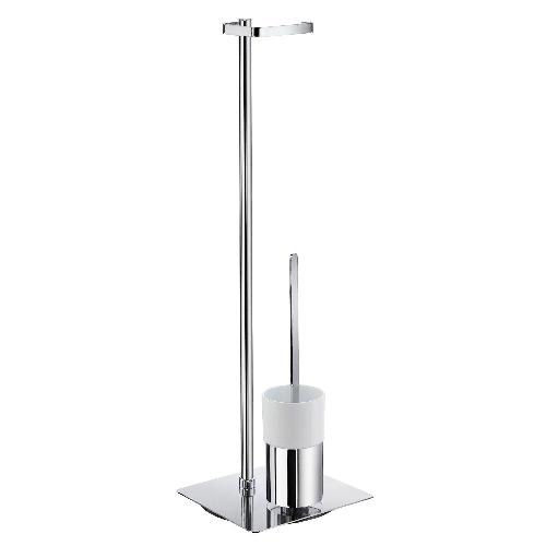 Smedbo FK322P Free Standing Toilet Roll Holder Brush Set with Container