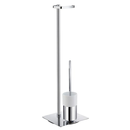 Smedbo FK322P Free Standing Toilet Roll Holder Brush Set with Container