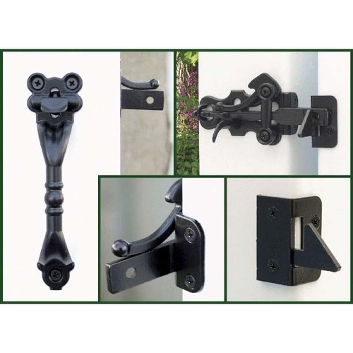 Snug Cottage [4149-L6SP] Exterior Gate Ring Turn Latch - Twisted Ring -  Black Finish - 6 L  Decorative Hardware, Cabinet, Door, Shutter, Window  Hardware, Bath & Architectural Accessories