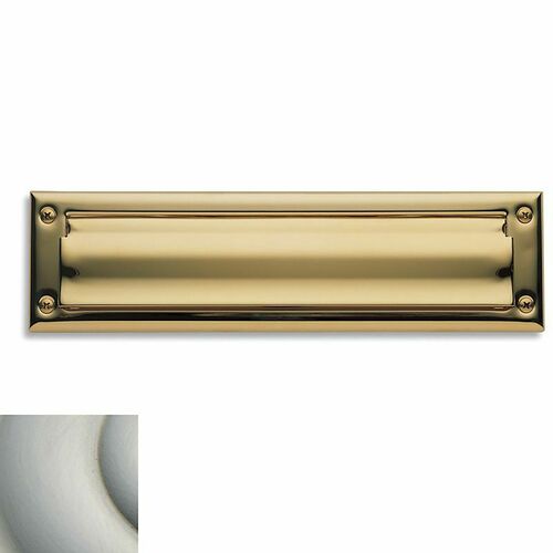 Baldwin 0014056 Satin Nickel Letter Box Plate - Lifetime Finish