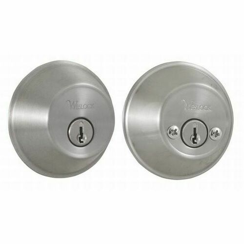 Weslock 00372-N-NSL23 300 Series Double Cylinder Deadbolt with Adjustable Latch and Deadbolt Strikes Satin Nickel Finish