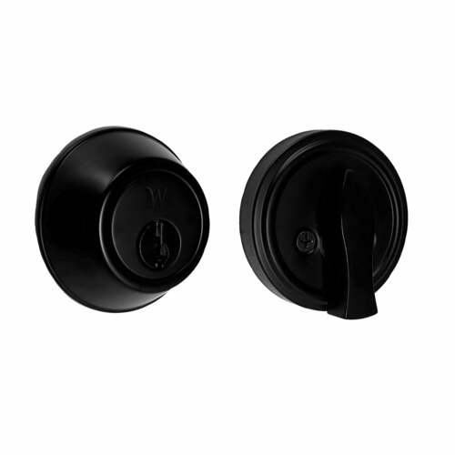 Weslock 00471-2-2SL23 Single Cylinder Deadbolt, Adjustable Latch, Matte Black, 2 1/4