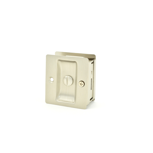 Weslock 00577XNXN Satin Nickel Rectangular Privacy Pocket Door Lock with Adjustable Backset