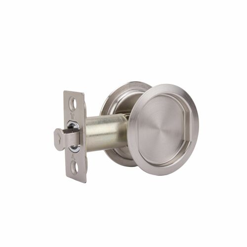 Weslock 00627XNXN Satin Nickel Round Passage Pocket Door Lock with Adjustable Backset