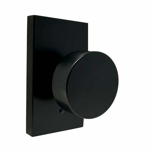 Weslock 009104242FR20 Mesa Privacy Knob with Rectangular Rose, Adjustable Latch, Matte Black