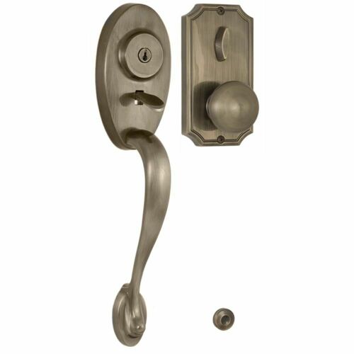 Weslock 01441-AIASL2D Lexington 1400 Panic Proof Entry with Impresa Knob, Antique Brass Finish
