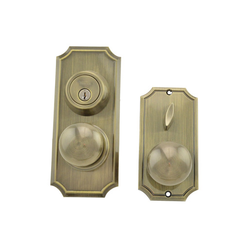 Weslock 01501IAIASL2D Unigard Premiere Interconnected Entry with Impresa Knob, Antique Brass