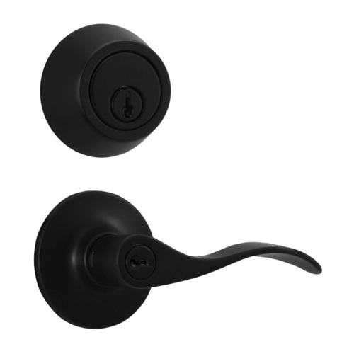 Weslock 02271X2X2FR22 New Haven Keyed Entry Single Cylinder Deadbolt KA2 Matte Black